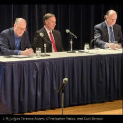 Judges Terence Ackert, Christopher Yates, and Curt Benson